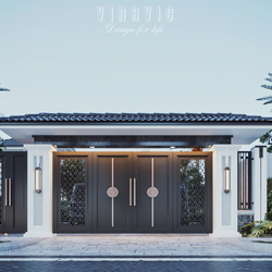 Biệt thự sân vườn 1 tầng hiện đại mái nhật 360m2 (20x18m) BT2419