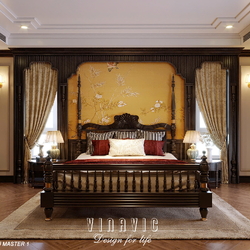 Thiết kế nội thất Indochine biệt thự 3 tầng 1 hầm (CĐT Mrs Út - Hà Nội) NT2349