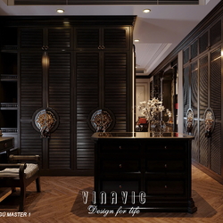 Thiết kế nội thất Indochine biệt thự 3 tầng 1 hầm (CĐT Mrs Út - Hà Nội) NT2349