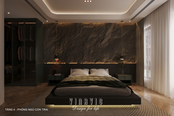 Thiết kế nội thất nhà phố hiện đại 6 tầng 1 tum (CĐT Mrs Phúc - Hà Nội) NT2350