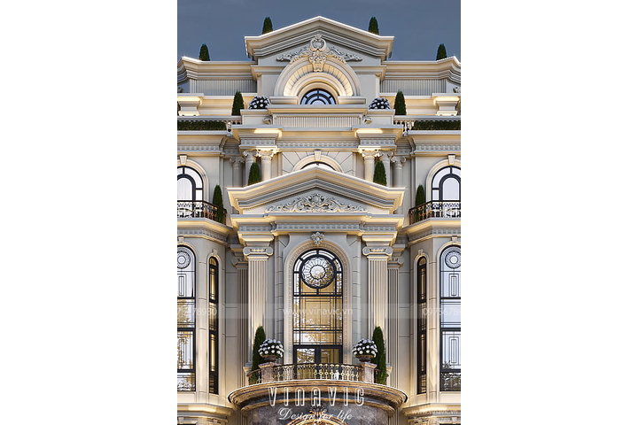 Thiết kế biệt thự phố Tân Cổ Điển châu Âu Đẳng Cấp 6 tầng 18x17m BT2420