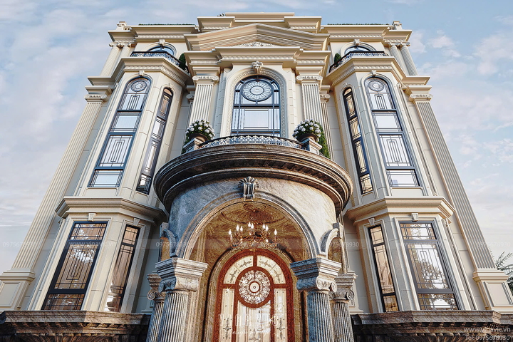 Thiết kế biệt thự phố Tân Cổ Điển châu Âu Đẳng Cấp 6 tầng 18x17m BT2420