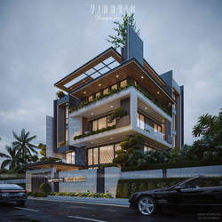 Biệt thự phố 4 tầng hiện đại kết hợp kinh doanh 15x21m BT2421