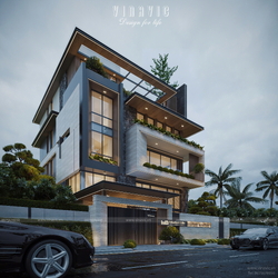 Biệt thự phố 4 tầng hiện đại kết hợp kinh doanh 15x21m BT2421