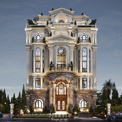 Thiết kế biệt thự phố Tân Cổ Điển châu Âu Đẳng Cấp 6 tầng 18x17m BT2420