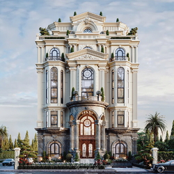 Thiết kế biệt thự phố Tân Cổ Điển châu Âu Đẳng Cấp 6 tầng 18x17m BT2420