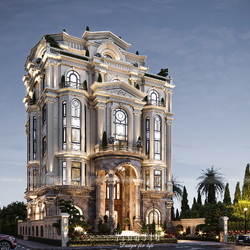 Thiết kế biệt thự phố Tân Cổ Điển châu Âu Đẳng Cấp 6 tầng 18x17m BT2420