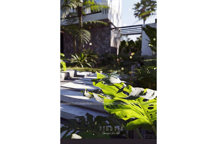 Biệt thự nghỉ dưỡng Hòa Bình 2 tầng hiện đại 17x14m BT2423