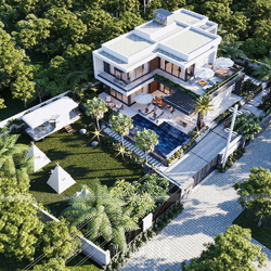 Biệt thự nghỉ dưỡng Hòa Bình 2 tầng hiện đại 17x14m BT2423