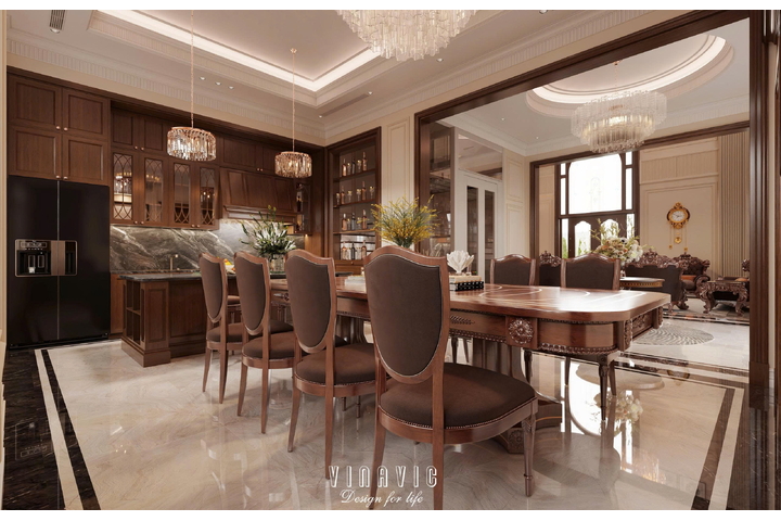 Mẫu nội thất biệt thự tân cổ điển 6 tầng 9x19m (CĐT Mr Toàn - Bắc Ninh) NT2351