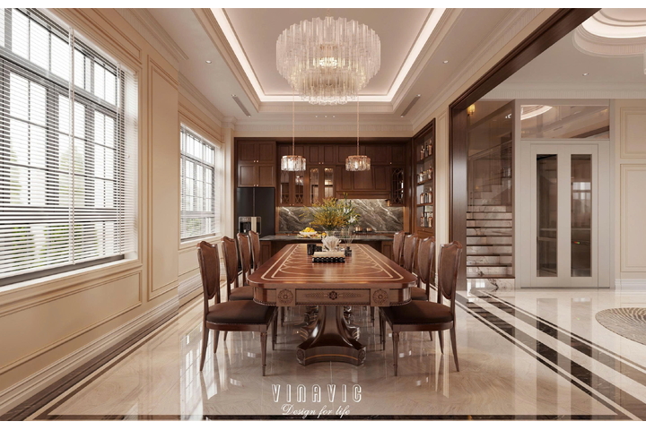 Mẫu nội thất biệt thự tân cổ điển 6 tầng 9x19m (CĐT Mr Toàn - Bắc Ninh) NT2351