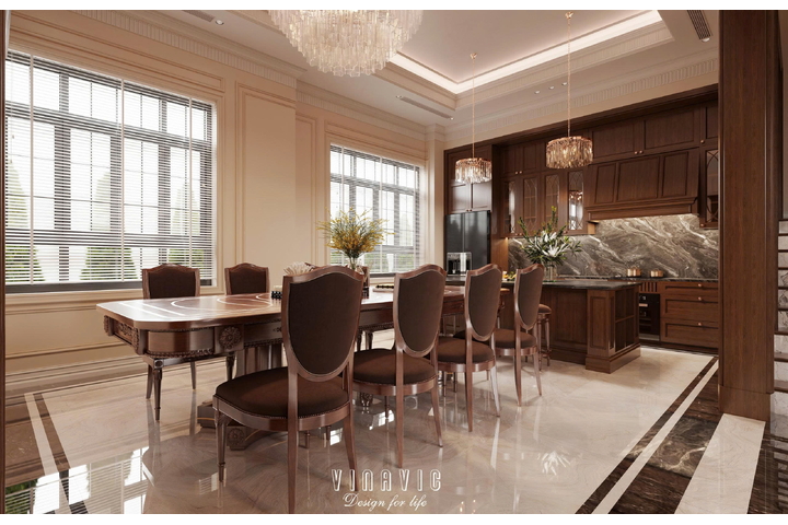 Mẫu nội thất biệt thự tân cổ điển 6 tầng 9x19m (CĐT Mr Toàn - Bắc Ninh) NT2351