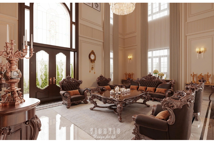 Mẫu nội thất biệt thự tân cổ điển 6 tầng 9x19m (CĐT Mr Toàn - Bắc Ninh) NT2351