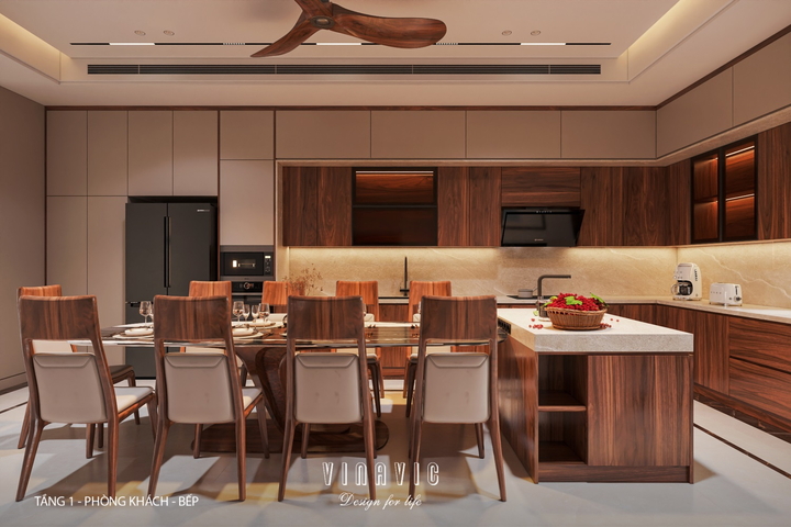 Nội thất biệt thự 3 tầng hiện đại 9x24m (CĐT Mr Tình - Nghệ An) NT2353