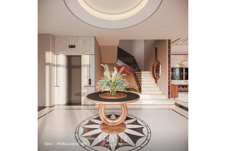 Nội thất biệt thự 3 tầng hiện đại 9x24m (CĐT Mr Tình - Nghệ An) NT2353