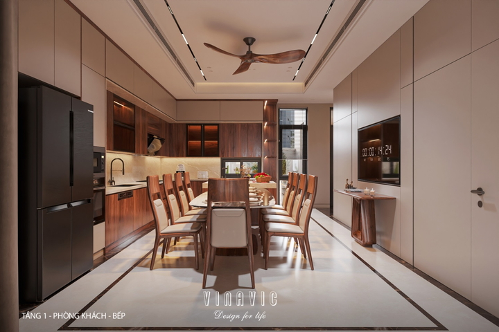 Nội thất biệt thự 3 tầng hiện đại 9x24m (CĐT Mr Tình - Nghệ An) NT2353