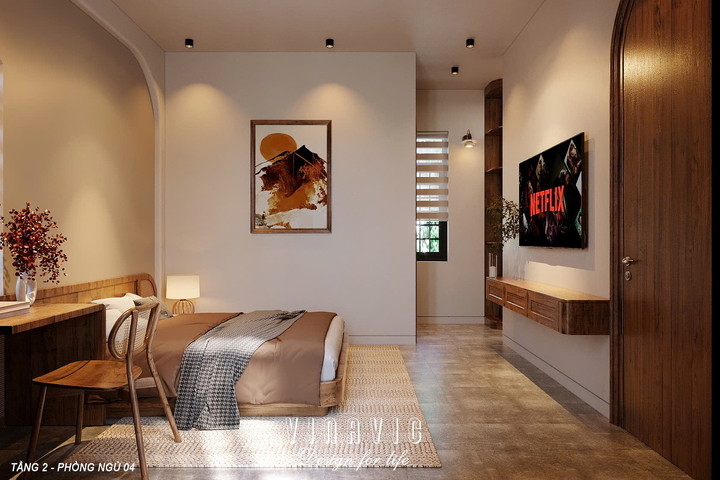 Nội thất phòng ngủ hiện đại biệt thự 9x14m (CĐT Mrs Hà - Hà Nội) NT2354