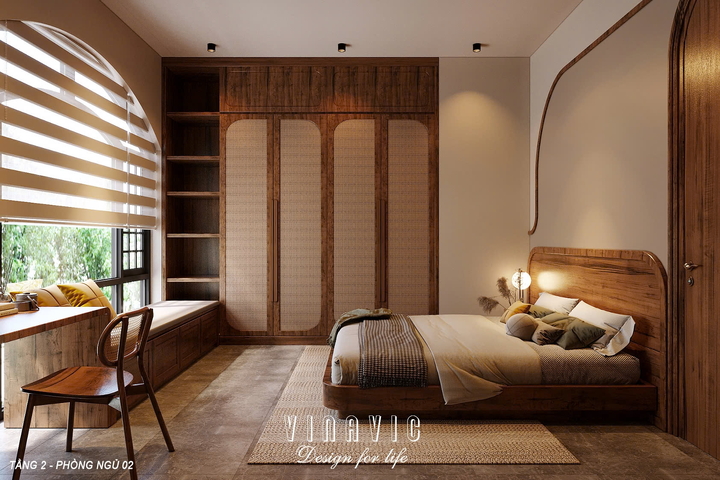 Nội thất phòng ngủ hiện đại biệt thự 9x14m (CĐT Mrs Hà - Hà Nội) NT2354