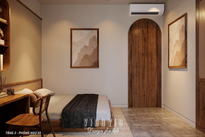 Nội thất phòng ngủ hiện đại biệt thự 9x14m (CĐT Mrs Hà - Hà Nội) NT2354