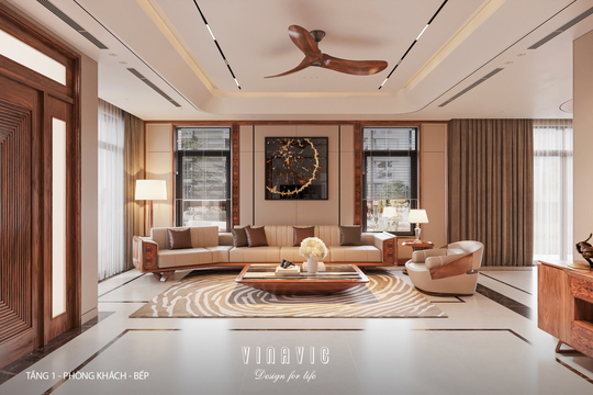 Nội thất biệt thự 3 tầng hiện đại 9x24m (CĐT Mr Tình - Nghệ An) NT2353