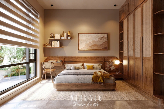 Nội thất phòng ngủ hiện đại biệt thự 9x14m (CĐT Mrs Hà - Hà Nội) NT2354