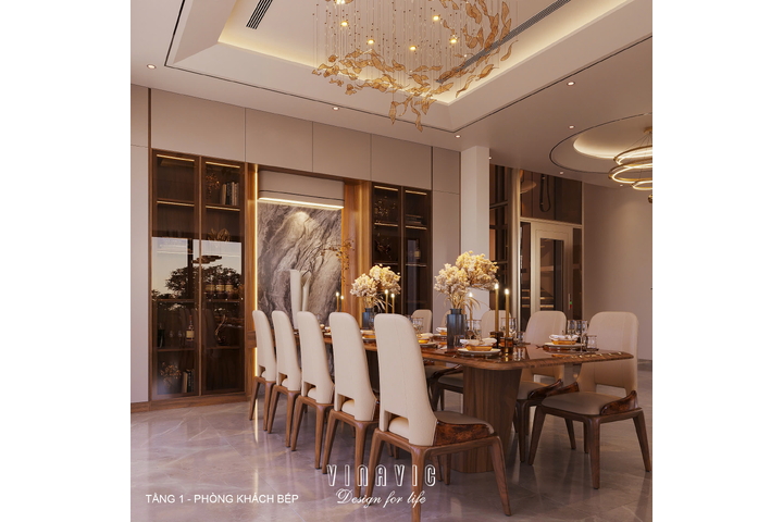 Nội thất biệt thự hiện đại 3 tầng 18x18m (CĐT Mrs Nga- Nghệ An) NT2355