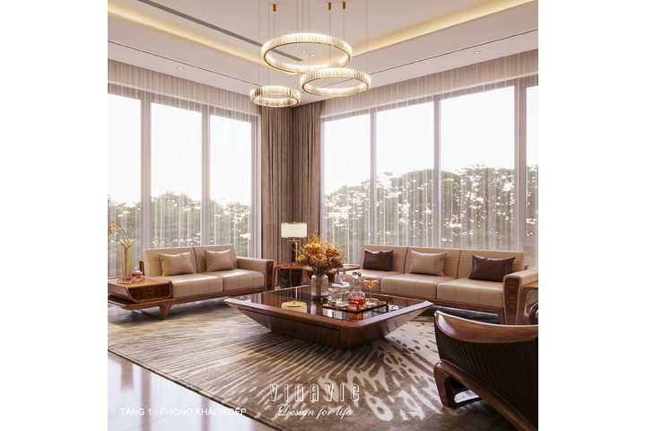 Nội thất biệt thự hiện đại 3 tầng 18x18m (CĐT Mrs Nga- Nghệ An) NT2355