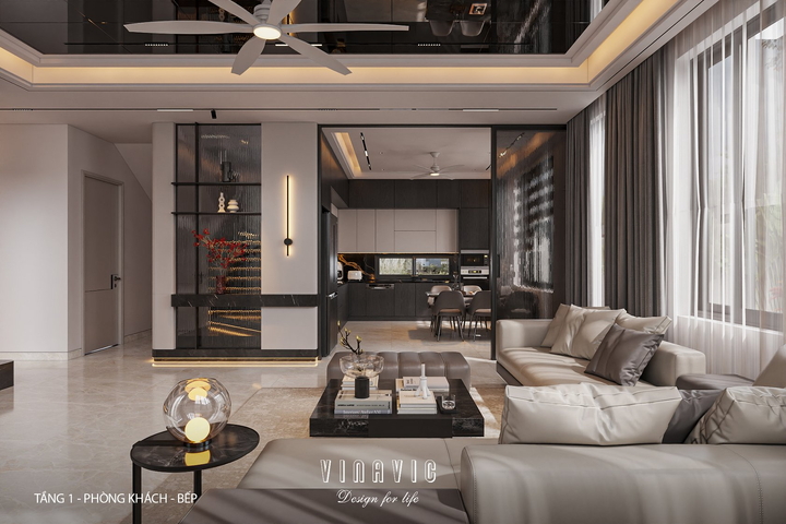 Nội thất biệt thự 2 tầng hiện đại 11x11m (CĐT Mr Minh - Hải Dương) NT2356