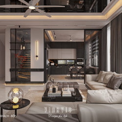 Nội thất biệt thự 2 tầng hiện đại 11x11m (CĐT Mr Minh - Hải Dương) NT2356