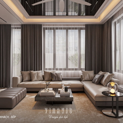 Nội thất biệt thự 2 tầng hiện đại 11x11m (CĐT Mr Minh - Hải Dương) NT2356