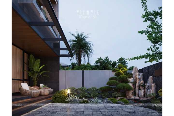 Mẫu biệt thự 2 tầng 4 phòng ngủ hiện đại 187m2 mặt tiền 11m x sâu 17m BT2425