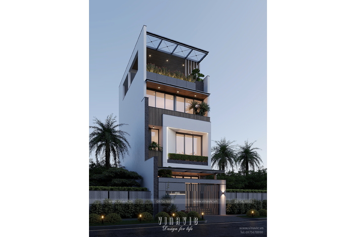 Mẫu nhà phố 4 tầng đẹp hiện đại 6x15m 4 phòng ngủ 90m2 NP2357