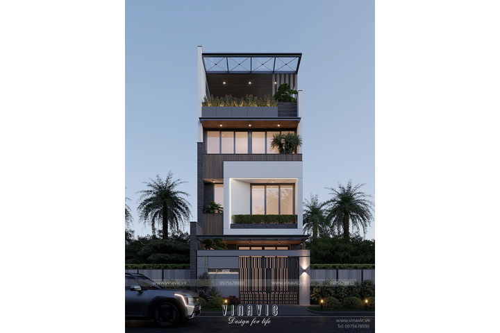 Mẫu nhà phố 4 tầng đẹp hiện đại 6x15m 4 phòng ngủ 90m2 NP2357