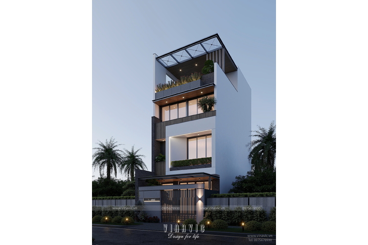 Mẫu nhà phố 4 tầng đẹp hiện đại 6x15m 4 phòng ngủ 90m2 NP2357