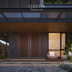 Mẫu biệt thự 2 tầng 4 phòng ngủ hiện đại 187m2 mặt tiền 11m x sâu 17m BT2425