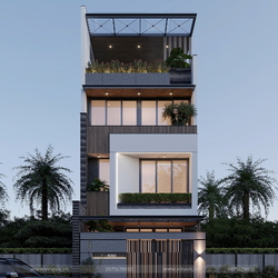 Mẫu nhà phố 4 tầng đẹp hiện đại 6x15m 4 phòng ngủ 90m2 NP2357