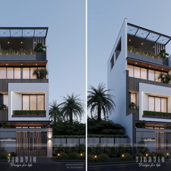 Mẫu nhà phố 4 tầng đẹp hiện đại 6x15m 4 phòng ngủ 90m2 NP2357