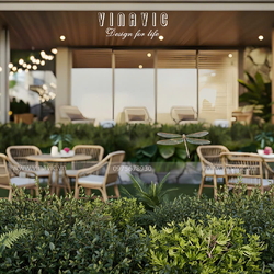 Thiết kế biệt thự 3 tầng hiện đại 11x36m kinh doanh Tropicana Coffe House BT2425