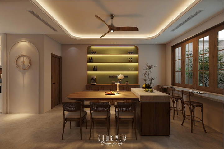 Thiết kế nội thất nhà phố đẹp 4 tầng 5x20m (CĐT Mrs Huyền - Ecopark) NT2358