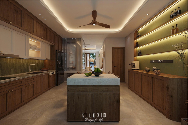 Thiết kế nội thất nhà phố đẹp 4 tầng 5x20m (CĐT Mrs Huyền - Ecopark) NT2358