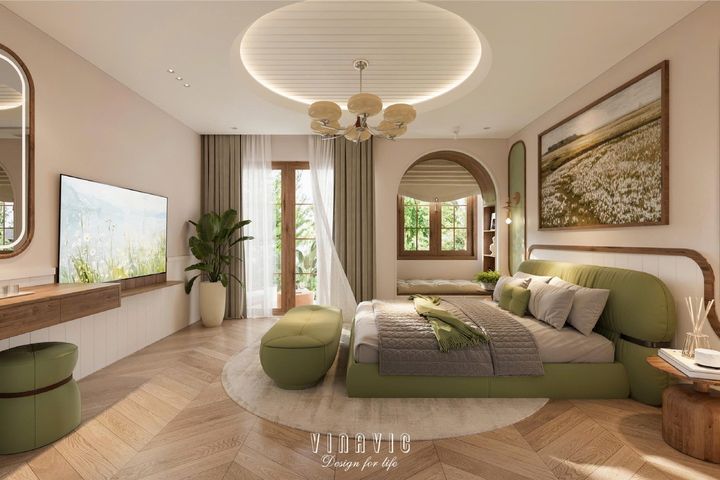 Thiết kế nội thất nhà phố đẹp 4 tầng 5x20m (CĐT Mrs Huyền - Ecopark) NT2358