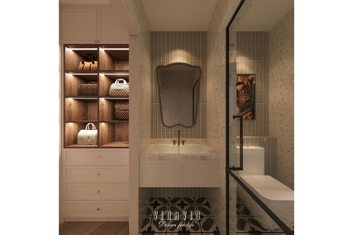 Thiết kế nội thất nhà phố đẹp 4 tầng 5x20m (CĐT Mrs Huyền - Ecopark) NT2358