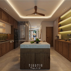 Thiết kế nội thất nhà phố đẹp 4 tầng 5x20m (CĐT Mrs Huyền - Ecopark) NT2358