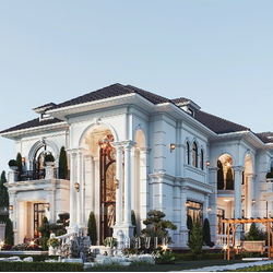 Thiết kế biệt thự tân cổ điển 2 tầng 680m2 (20x34m) 4 phòng ngủ BT2427