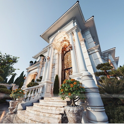 Thiết kế biệt thự tân cổ điển 2 tầng 680m2 (20x34m) 4 phòng ngủ BT2427