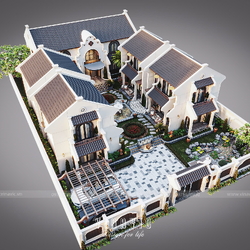 Biệt thự Nghỉ Dưỡng Indochine Phong Cách Đông Dương Hoài Cổ 22x23m BT2428