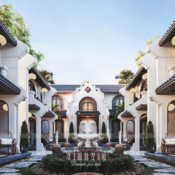 Biệt thự Nghỉ Dưỡng Indochine Phong Cách Đông Dương Hoài Cổ 22x23m BT2428