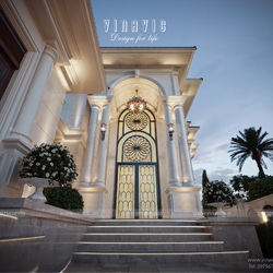 Biệt thự 2 tầng phong cách tân cổ điển mái nhật 4 phòng ngủ 17mx10m BT2430