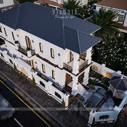 Biệt thự tân cổ điển 2 tầng 2 mặt tiền 9x17m mái nhật 4 phòng ngủ BT2433