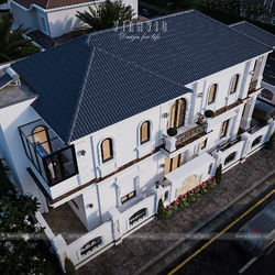 Biệt thự tân cổ điển 2 tầng 2 mặt tiền 9x17m mái nhật 4 phòng ngủ BT2433